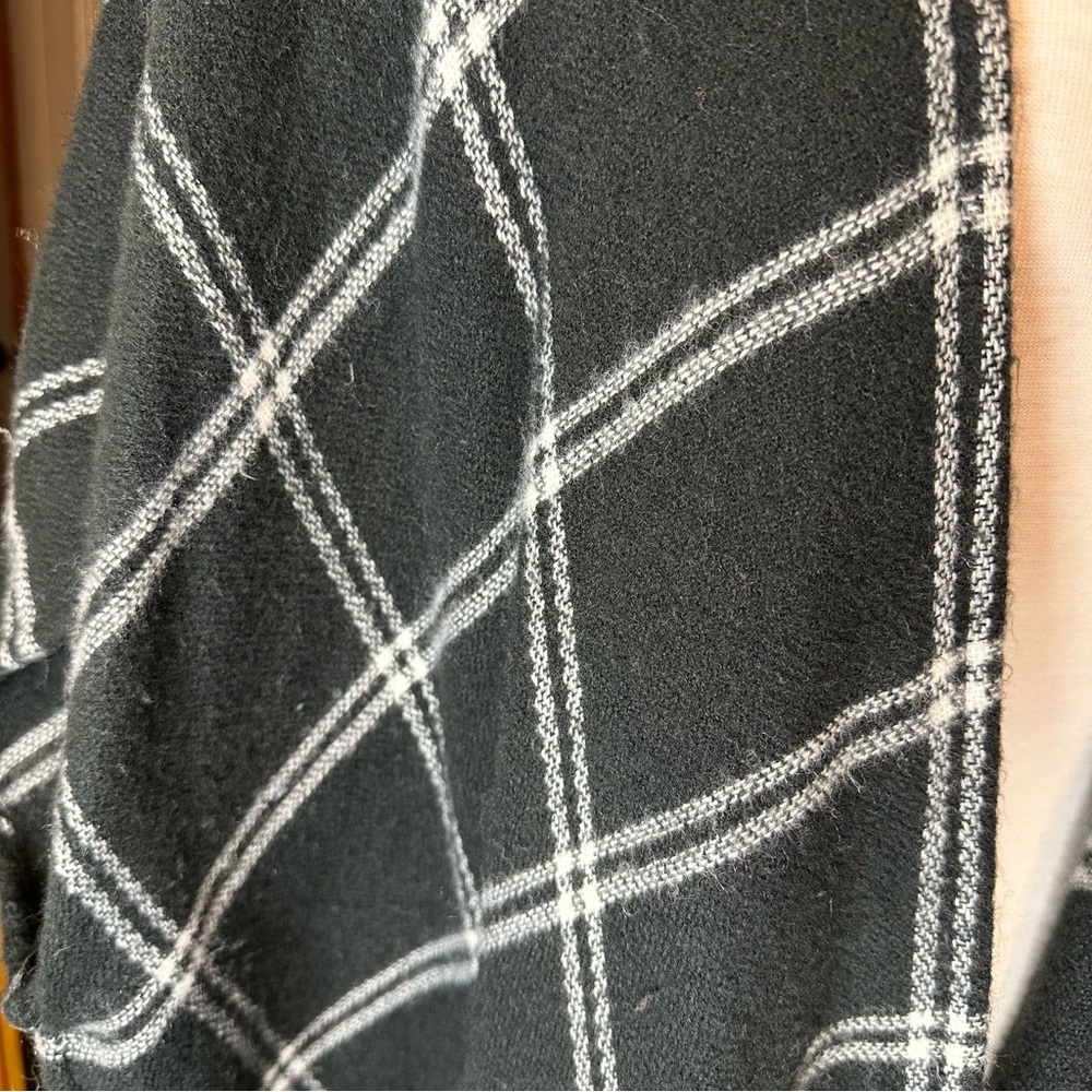 Loft black and white plaid shaw - Picture 2 of 5